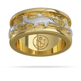 2 Tone Gold Bonefish Ring by Nautical Treasure
